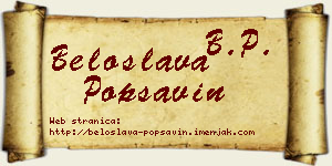 Beloslava Popsavin vizit kartica